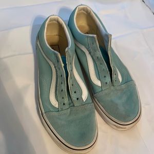 Teal suede Vans size 6 men 7 1/2 woman